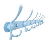Dseap Coat Rack Wall Mount - 74cm Long 8-Tri-Hooks Heavy Duty Coat Hanger Rail Wall Hooks for Hanging Coats Hats Clothing Clothes Purse Mudroom Entryway, Blue