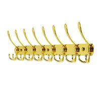 Dseap Coat Rack Wall Mount - 74cm Long 8-Tri-Hooks, Heavy Duty, Stainless Steel, Metal Coat Hanger Rail Wall Hooks for Coats Hats Clothing Clothes Purse Mudroom Entryway, Gold