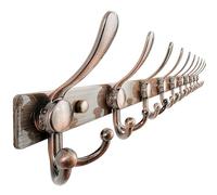 Dseap Coat Rack Wall Mount 94cm, Heavy Duty 2.5mm Base vs Flimsy 1mm, Double-Thick Solid Anti-Snap Hooks, Stainless Steel 10-Hook Hanger for Closet Entryway, Antique Copper