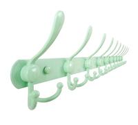 Dseap Coat Rack Wall Mount - 96cm Long 10-Tri-Hooks Heavy Duty Coat Hanger Rail Wall Hooks for Hanging Coats Hats Clothing Clothes Purse Mudroom Entryway, Green