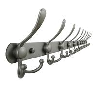 Dseap Coat Rack Wall Mount - 96cm Long 10-Tri-Hooks Heavy Duty Coat Hanger Rail Wall Hooks for Hanging Coats Hats Clothing Clothes Purse Mudroom Entryway, Gray