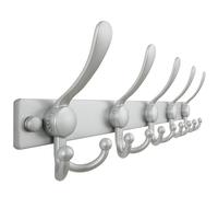 Dseap Coat Rack Wall Mount, Heavy Duty 2.5mm Base vs Flimsy 1mm, Double-Thick Solid Anti-Snap Hooks, Stainless Steel Hanger Organizer for Clothes Hat Entryway Closet Mudroom, Silver