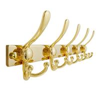Dseap Coat Rack Wall Mount, Heavy Duty 2.5mm Base vs Flimsy 1mm, Double-Thick Solid Anti-Snap Hooks, Stainless Steel Hanger Organizer for Clothes Hat Entryway Closet Mudroom, Gold