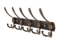 Dseap Coat Rack Wall Mounted - 5 Tri Hooks, Heavy Duty, Stainless Steel, Metal Coat Hook Rail for Coat Hat Towel Purse Robes Mudroom Bathroom Entryway,Bronze