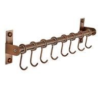 Dseap Pot Rack - Pots and Pans Hanging Rack Rail with 8 Hooks, Pot Hangers for Kitchen, Antique Copper