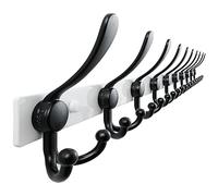 Dseap Wall Coat Rack 94cm - Heavy Duty 300% Thicker, Modern Stainless Steel, 10-Triple-Hooks Coat Hanger for Entryway Closet, White & Black