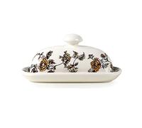DSeenLeap Butter Dish Indoor Creative Ceramic Butter Box With Lid Ceramic Small Tray Dessert Dish With Handle Butter Dish Oval Dish Butter Container For Cream Cheese, Cake,Butter (B)