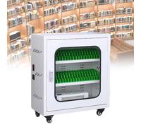 DSeenLeap Charging Mobile Phone Cabinet, 6/12/20/30/40/50/60 Slots Wall-Mounted Phone Storage Box, Secure Phone Cabinet, with 4 Universal Wheels (40 slots)