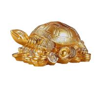 DSeenLeap Chinese Money Turtles Figurine,Resin Turtle Tortoise Statue Wealth Porsperity Item Ornaments for Home Office Decor (Gold S)