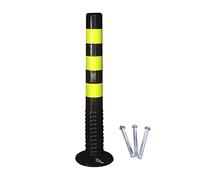 DSeenLeap Delineator Post Cone Driveway Caution Sign Security Posts for Driveways,Traffic Cone Safety Barrier Plastic Safety Cones Road Signs for Parking/Crowd Control (Black 1pack)