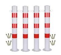 DSeenLeap Driveway Barrier Traffic Barricade 29 1/2" Tall Traffic Delineator Posts with Chain Hook, Night Reflective Industrial Tube Parking Barrier Cones 12 10 8 6 5 4 3 2 Pack (4 Pack 29.5in Tall)