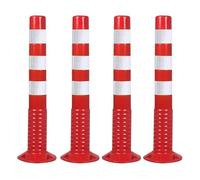 DSeenLeap Traffic Cone Construction Cone Commercial Traffic Delineator Posts Red - 1/2/3/4/5/6/8/10/12/16 Pack, Flexible Removable Parking Barrier Poles (Red white 4 Pack)