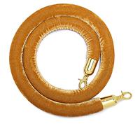 DSeenLeap Yellow Velvet Stanchion Rope - 5 Ft with Gold Hooks, Perfect for Movie Theaters, Grand Openings & Events, Elegant Queue Management Solution (D 1m/3.3ft)