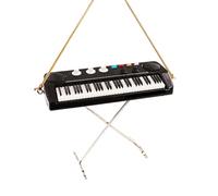 Dselvgvu 3.54" String Miniature Electronic Organ Hanging Ornament Mini Musical Instrument Electric Keyboard Replica Birthday Holiday Tree Home Decorations Display Ornament Model (3.54"x1.31"x2.83")