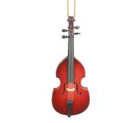 Dselvgvu 4.69" Wooden String Miniature Upright Bass Hanging Ornament Mini Musical Instrument Double Bass Replica Holiday Tree Home Decoration Display Ornament Contrabass Model (4.69" Double Bass)