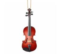 Dselvgvu 4.69" Wooden String Miniature Violin Hanging Ornament Mini Musical Instrument Replica Christmas Gifts Holiday Tree Home Decoration Display Ornament Model (4.69" Violin)