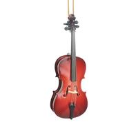 Dselvgvu 5.08" Wooden String Miniature Cello Hanging Ornament Mini Musical Instrument Replica Music Decorative Birthday Gifts Holiday Christmas Tree Home Decoration Display Ornament (5.08" Cello)
