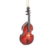 Dselvgvu 5.12" Wooden String Miniature Double Bass Hanging Ornament Mini Musical Instrument Contrabass Replica Christmas Tree Home Decoration Display Ornament Upright Bass Model (5.12" Double Bass)