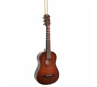 Dselvgvu 5.15" Wooden String Miniature Guitar Hanging Ornament Mini Musical Instrument Replica Holiday Tree Home Decoration Display Ornament Model (Brown, 5.15" Guitar)