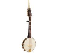 Dselvgvu 5.43" Wooden String Miniature Banjo Hanging Ornament Mini Musical Instrument Replica Christmas Gifts Holiday Tree Home Decoration Display Ornament Model (5.43" Banjo)