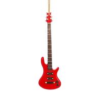 Dselvgvu 5.51" Wooden String Miniature Electric Bass Guitar Hanging Ornament Mini Musical Instrument Replica Music Birthday Gifts Holiday Tree Home Decoration and Display Ornament Model (5.51")