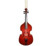 Dselvgvu 5.67" Wooden String Miniature Double Bass Hanging Ornament Mini Musical Instrument Contrabass Replica Holiday Tree Home Decoration Display Ornament Upright Bass Model (5.67" Double Bass)