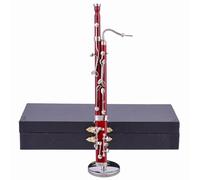 Dselvgvu Miniature Bassoon with Stand and Case Mini Musical Instrument Miniature Replica Dollhouse Model Mini Bassoon Home Ornament (5.98" Bassoon)