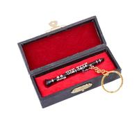 Dselvgvu Miniature Musical Instrument Keychain with Case Mini Collectible Figurines Replica Key Ring Birthday Gifts (3.15" Black Clarinet Keychain)