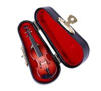 Dselvgvu Wooden Miniature Musical Instrument Fashion Lapel Pin Mini Musical Instrument Brooch Replica Model with Red Velvet Lined Instrument Case Birthday Gifts Decoration Ornament for Men and Women