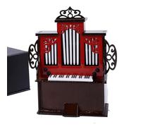 Dselvgvu Wooden Miniature Pipe Organ with Case Mini Musical Instrument Pipe Organ Replica Collectible Figurines Dollhouse Accessories Model Home Decoration Display Ornament (4.65"x3.91"x1.51")