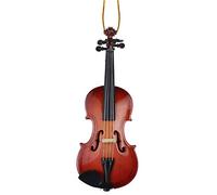 Dselvgvu Wooden String Miniature Violin Hanging Ornament Mini Musical Instrument Replica Holiday Tree Home Decoration Display Ornament (4.72" Violin)