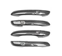 DSEQOPHH Outer Handle Cover Compatible with Genesis for GV80 2021-2026 Car Door Handles Cover Trim Accessories LHD Tuning Automotive Black Carbon Fiber ABS Exterior