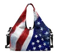 Dserfgiu American Flag Mens Tote Bag Carrying Workout Gear Makeup Accessories, The Patriot Gym Bags with Yoga Mat Holder, Shoe Compartment, Backpack for Presidents' Day Gift
