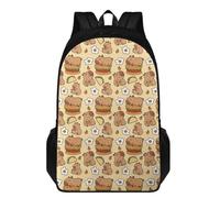 Dserfgiu Capybara Backpack 17 Inch Durable Boys School Backpack with Stretchy Side Pockets & Adjustable Straps Bookbag for The Start of First Grade of Elementary School