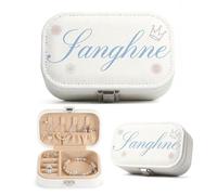 Dserfgiu Flower Jewelry Box Fanghne Jewlery Organizer with Compartment,Hooks & Stretchy Pounch Necklace Box Storaging Rings,Earrings,Watches Bracelet Holder for Braid,Family