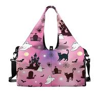 Dserfgiu Ghost Travel Carry On Bag for Women Seperate Compartment Workout Bag with Mat Carrier, Wet Pocket, Halloween Sports Bag Carry On Sweaty Gym Gear for Pilates Running