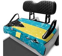 Dserfgiu Golf Cart Seat Towel Bahamas Flag Golf Cart Seat Cover with 4 Pockets, Anti-Hot Sport Accessories Non-Slip Durability Skin-Friendly Cushion Suitable for National Day Memorabilia