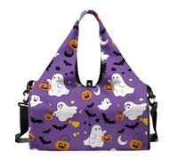 Dserfgiu Halloween Gym Bag Mens Seperate Compartment Workout Bag with Mat Holder Wet Pocket, Ghost Sports Duffel Bag Carry On Sweaty Gym Gear for Pilates Running