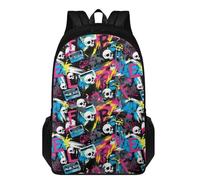 Dserfgiu Skull Backpack Comfortable Durable Boys School Backpack with Side Pockets & Adjustable Padded Straps Book Bag Suitable for Kids' Final Exams or Class Trip