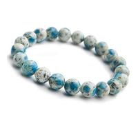 DSESS Bracelets for Women,Bead Bracelet,Pakistan Natural K2 Granite Azurite Gemstone Crystal Round Beads Bracelet 6mm 8mm 10mm 12mm