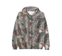 Dsewpaur Camo Fleece Hoodie For Men Women Long Sleeve Drop Shoulder Oversized Hooded Sweatshirt Pullover With Pocket, Khaki Grey Camo, XL