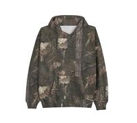 Dsewpaur Camo Fleece Hoodie For Men Women Long Sleeve Drop Shoulder Oversized Hooded Sweatshirt Pullover With Pocket, Dark Brown Camo, XL