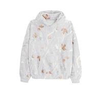 Dsewpaur Camo Fleece Hoodie For Men Women Long Sleeve Drop Shoulder Oversized Hooded Sweatshirt Pullover With Pocket, 01grey, S