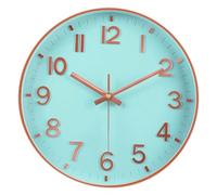 DSFDFDG 12 Inch Quartz Wall Clock Modern Cubic Digital Study Living Room Bedroom Analog Silent Non Ticking Home Decor(Blue)