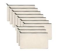 DSFDFDG Canvas Pencil Case 10Pcs/Set Blank Canvas Bags with Wrist Lanyard Heat Transfer DIY Craft Pouches Pencil Cosmetic Jewelry Bags Case Storage Pouch for Travel DIY Craft School