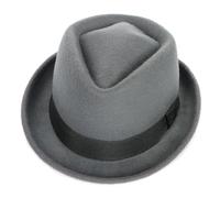 DSFDFDG Classic Men's Hat Solid Winter Short Sleeve Jazz Top Hats Black Gentleman Felt Cap(Gray)