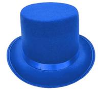 DSFDFDG Dress Up Magicians Top Hat For Women Man Theme Party With Roll Brims(Blue,S)