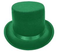 DSFDFDG Dress Up Magicians Top Hat For Women Man Theme Party With Roll Brims(Green,L)