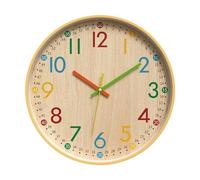 DSFDFDG Easy Read 12 Inch Numeral Wall Clock Colorful Non Ticking Silent Electronic Plastic Quartz Classroom Decors(Style 1)