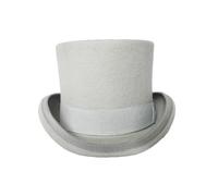 DSFDFDG Polyester Felt Top Hat For Men Women Cylinder High Topper Dress Up Party Costume Fedora Magician Theater(Light Grey,S)